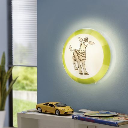 Eglo 94458 - Plafonnier enfant BIUBIU 1xE27/60W/230V zebra