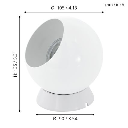 Eglo - Lampe LED de table/murale 1xGU10/2,8W/230V blanche