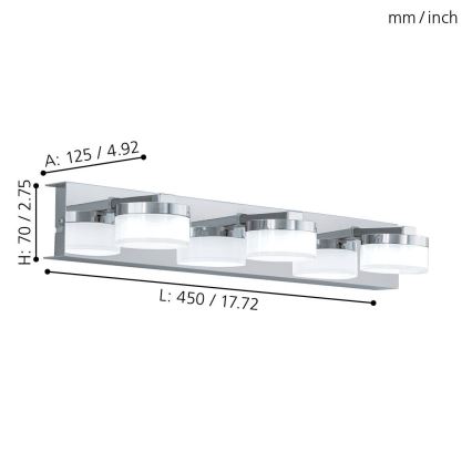Eglo - Applique a LED da bagno 3xLED/4,5W/230V IP44