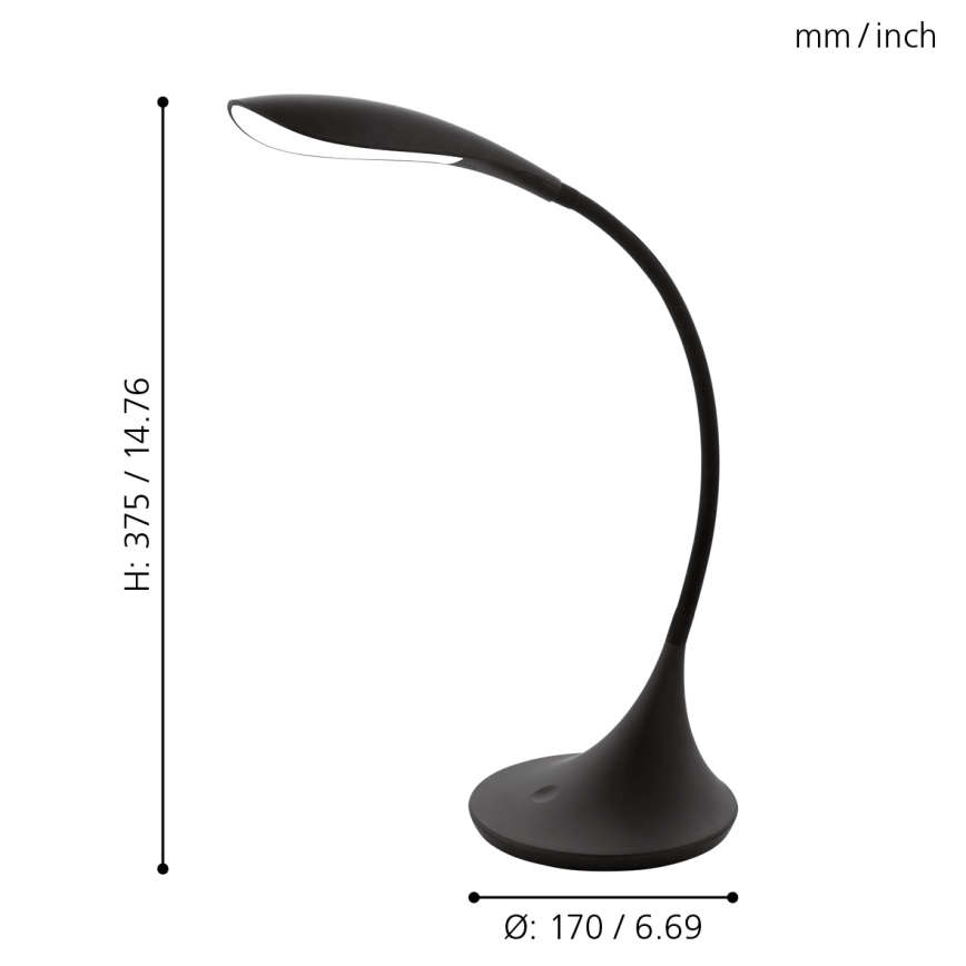 Eglo - Lampada LED da tavolo dimmerabile 1xLED/4,5W/230V nero