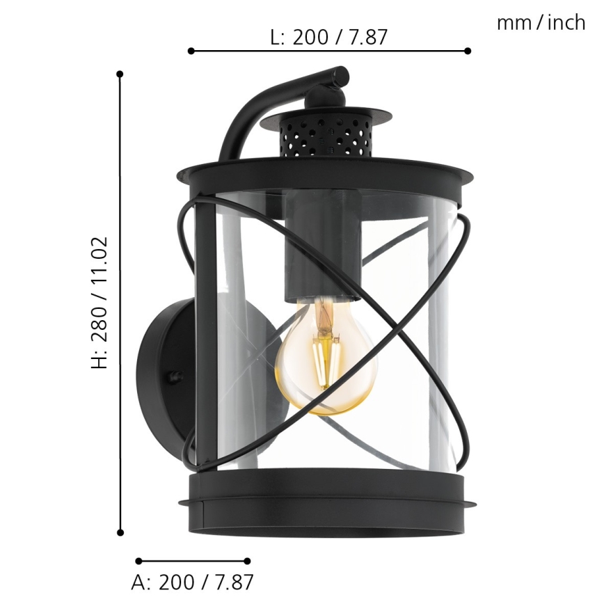 Eglo - Lampada da esterno 1xE27/60W/230V