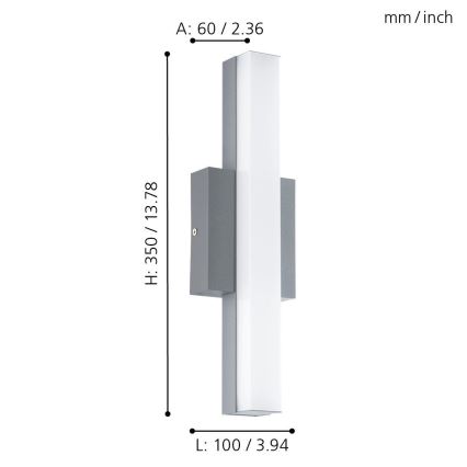 Eglo - Luminaire extérieur 1xLED/8W/230V IP44