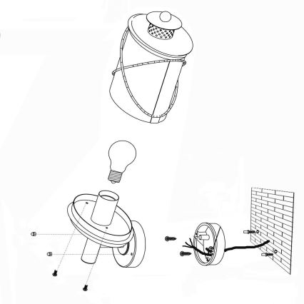 Eglo 94865 - Luminaire d'extérieur HILBURN 1xE27/60W/230V IP44