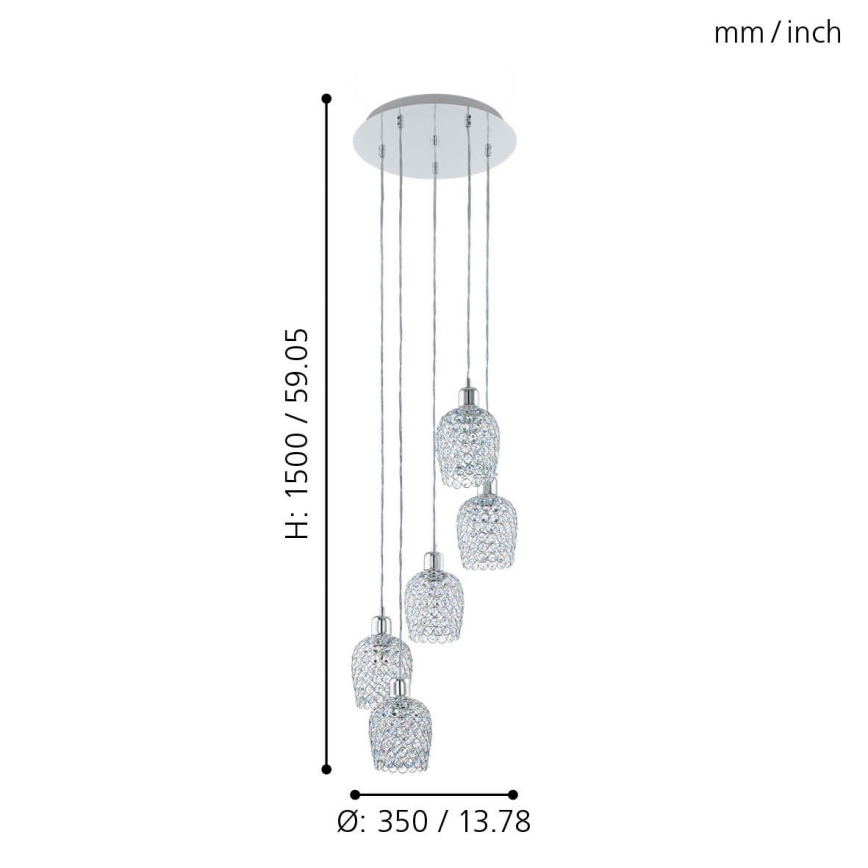 Eglo - Lampadario a sospensione con filo 5xE27/60W/230V