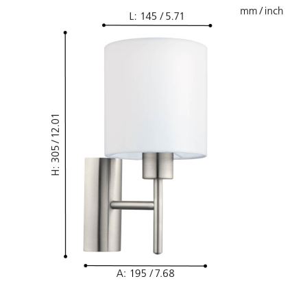 Eglo - Applique murale 1xE27/60W/230V