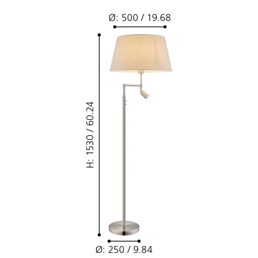 Eglo - Stehleuchte 1xE27/60W + LED/2,1W