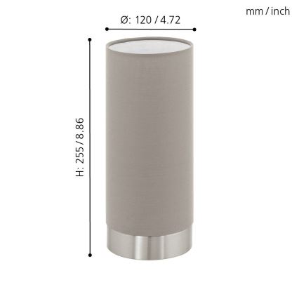 Eglo - Dimmbare Tischleuchte 1xE27/40W/230V taupe