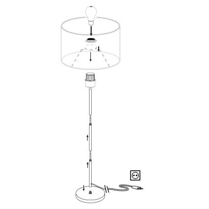 Eglo - Lampadaire 1xE27/60W/230V taupe