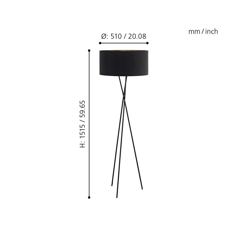 Eglo - Lampada da terra 1xE27/60W/230V