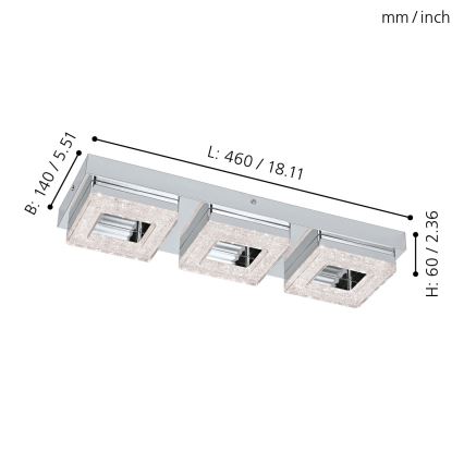 Eglo - Plafoniera LED di cristallo 3xLED/4W/230V