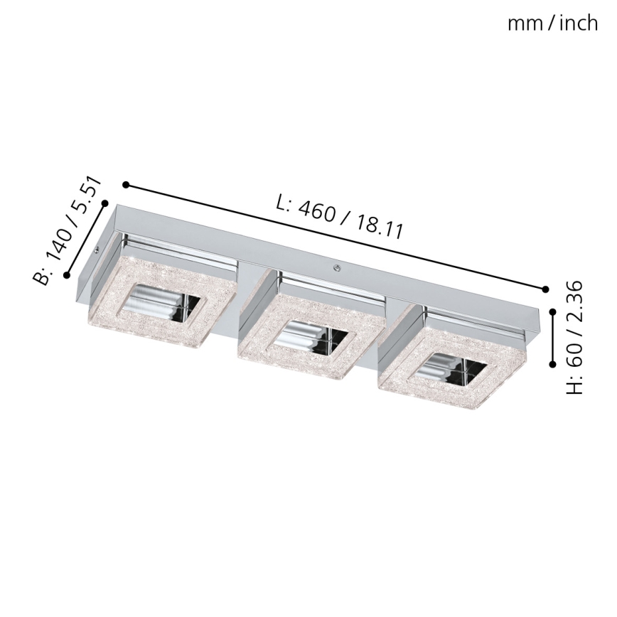 Eglo - Plafoniera LED di cristallo 3xLED/4W/230V