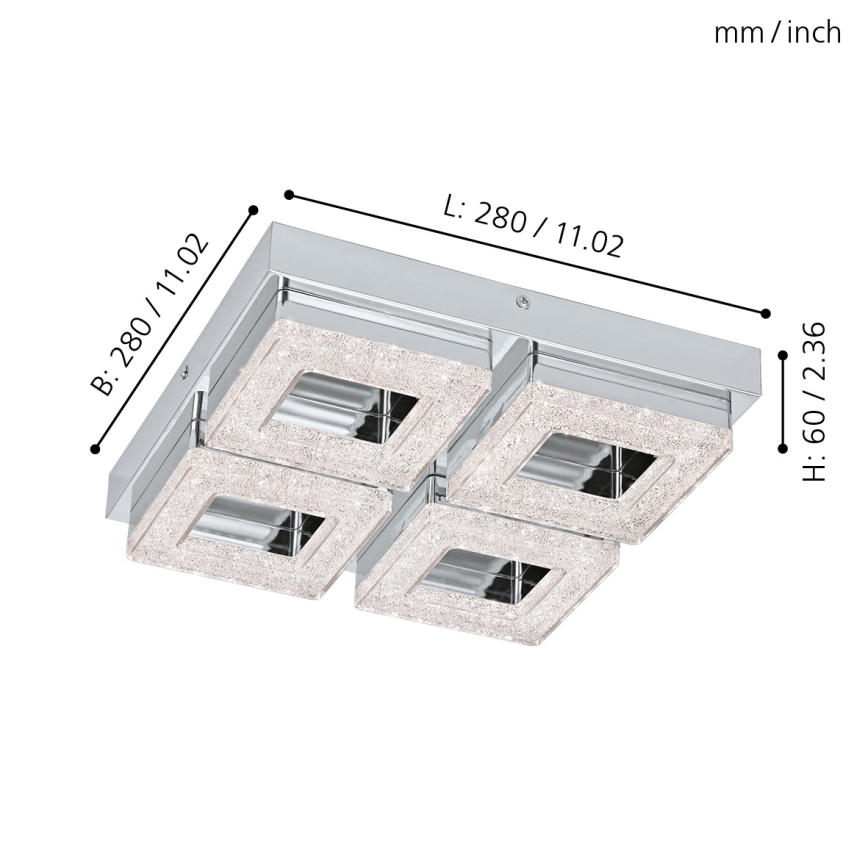 Eglo - Plafoniera LED di cristallo 4xLED/4W/230V