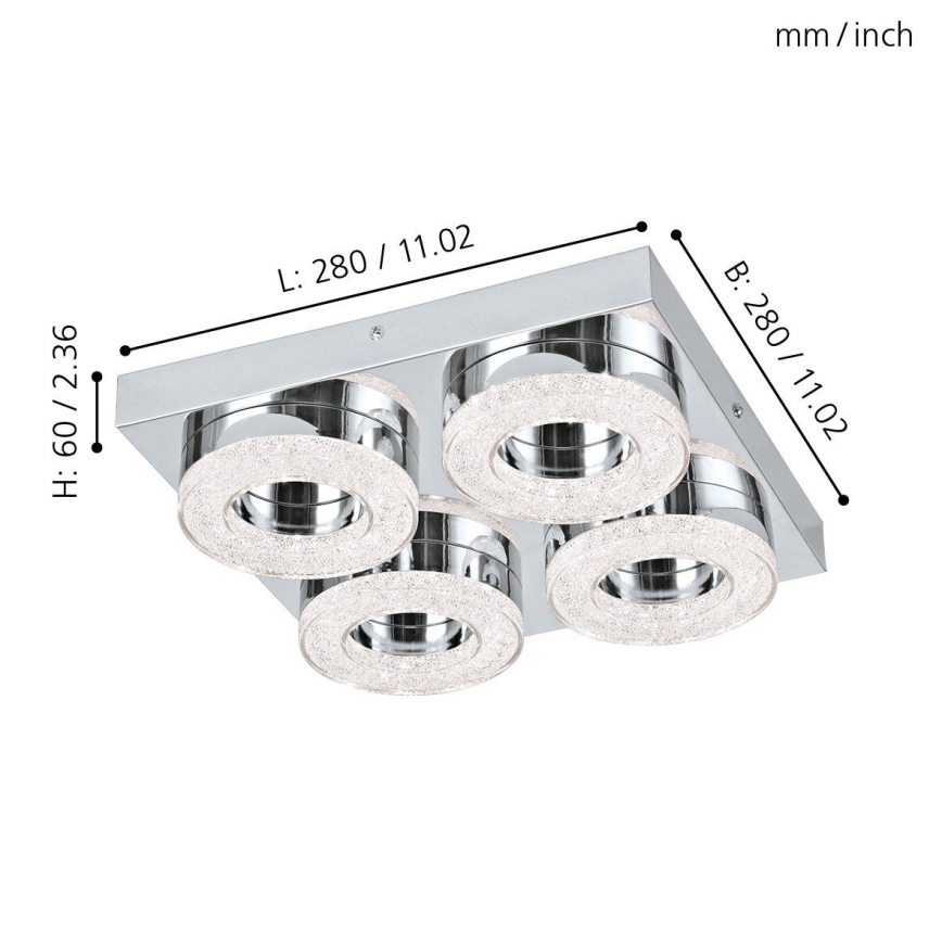 Eglo - Plafoniera LED di cristallo 4xLED/4W/230V