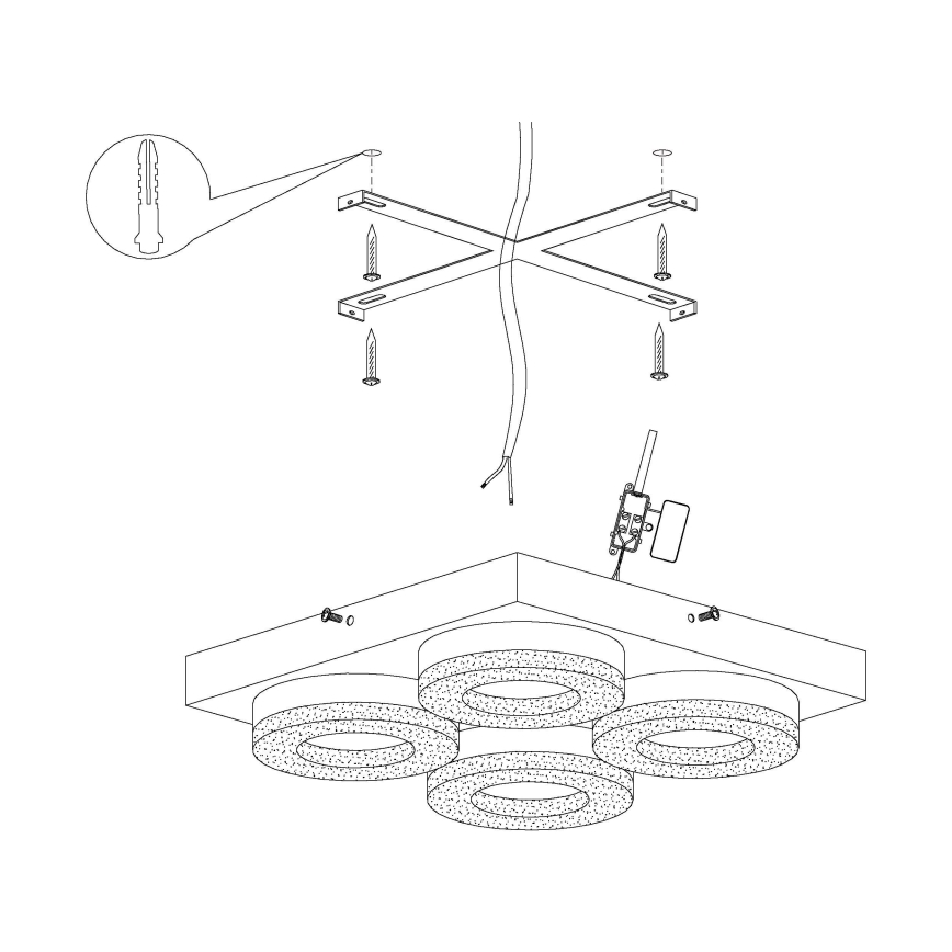Eglo - Plafoniera LED di cristallo 4xLED/4W/230V
