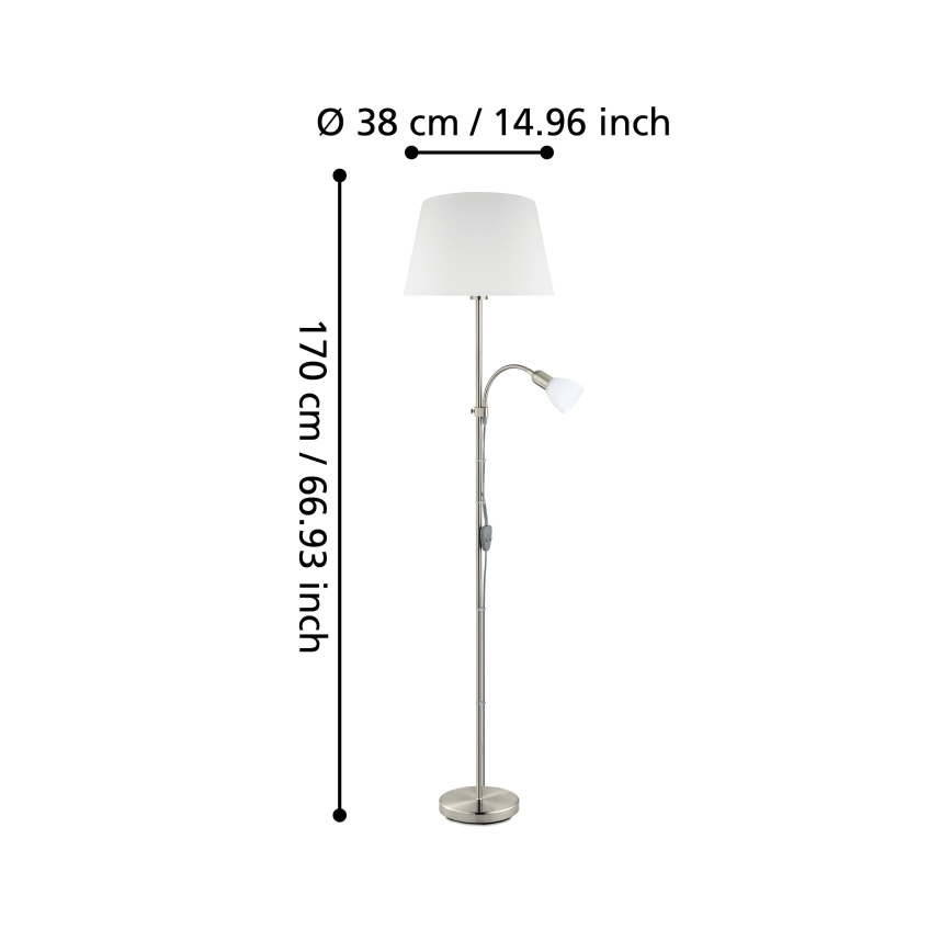 Eglo - Lampada da terra 1xE27/60W + 1xE14/40W