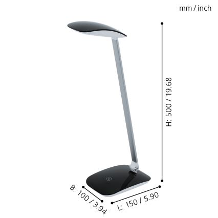 Eglo - dimmbare LED-Tischlampe LED/4,5W/USB