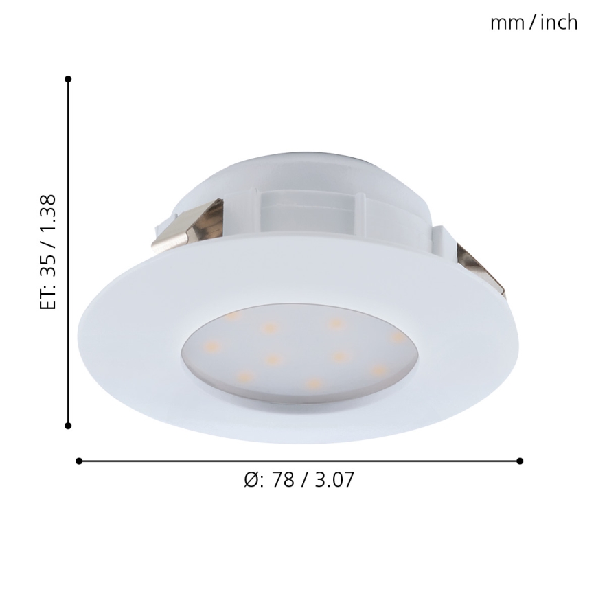 Eglo - SET 3x Lampada LED da incasso per bagni PINEDA 1xLED/4,9W/230V IP44