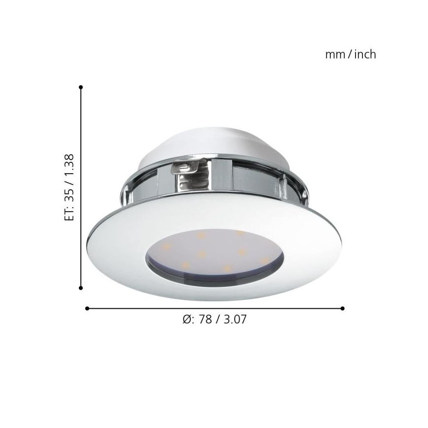 Eglo - PACK 3x Luminaire LED encastrable PINEDA 1xLED/4,9W/230V
