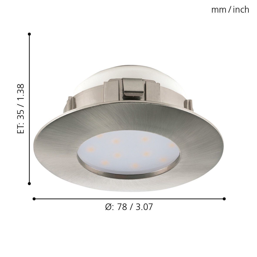 Eglo - KIT 3x Lampada LED da incasso PINEDA 1xLED/4,9W/230V