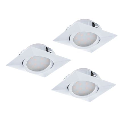 Eglo - PACK 3x Luminaire LED encastrable PINEDA 1xLED/4,9W/230V