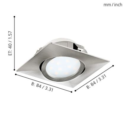 Eglo - PACK 3x Luminaire LED encastrable PINEDA 1xLED/4,9W/230V