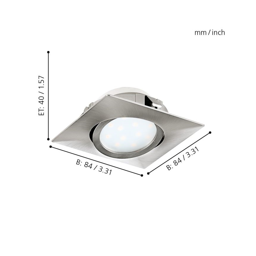 Eglo - PACK 3x Luminaire LED encastrable PINEDA 1xLED/4,9W/230V