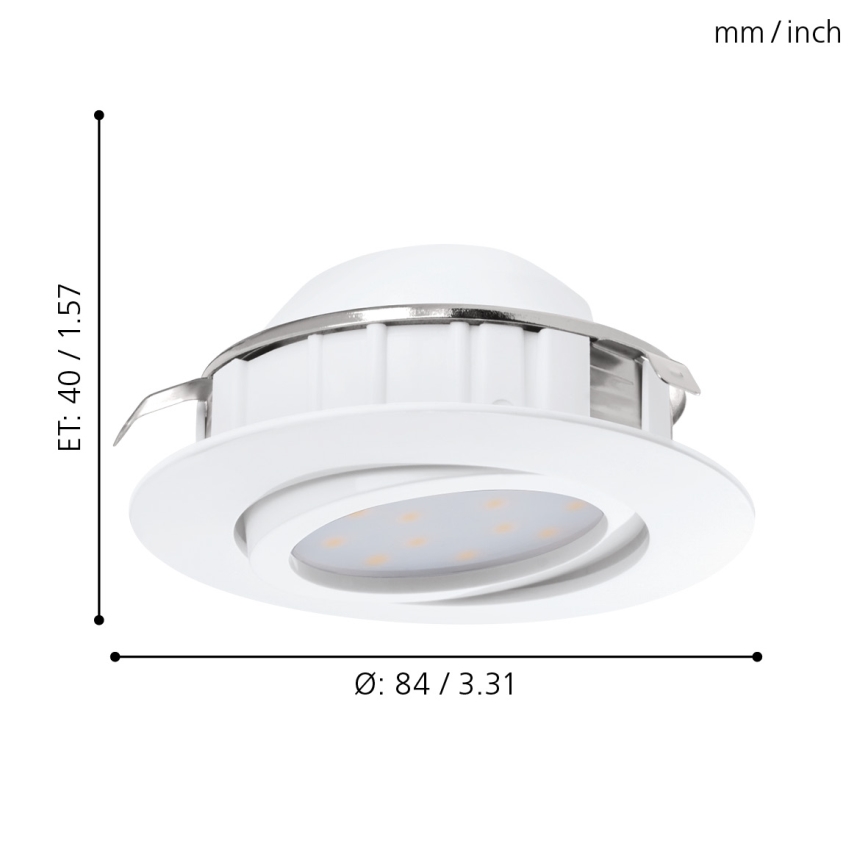 Eglo - Lot de 3 spots encastrables LED PINEDA LED/4,9W/230V