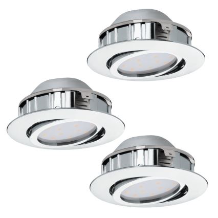 Eglo - KIT 3x Lampada LED da incasso PINEDA 1xLED/4,9W/230V
