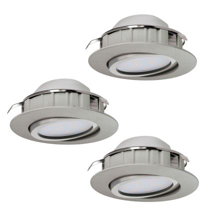 Eglo - KIT 3x Lampada LED da incasso PINEDA 1xLED/4,9W/230V