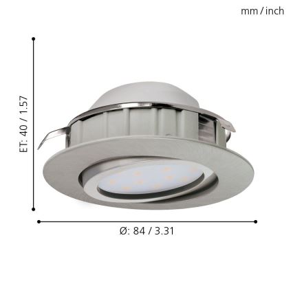 Eglo - SET 3pz Lampada LED da incasso PINEDA 1xLED/6W/230V