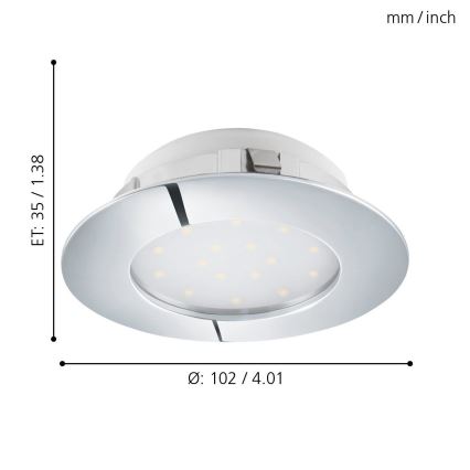 Eglo - Lampada LED da incasso 1xLED/12W/230V