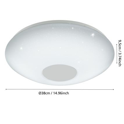 Eglo 95972 - Plafonnier LED dimmable VOLTAGO 2 LED/20W/230V + télécommande