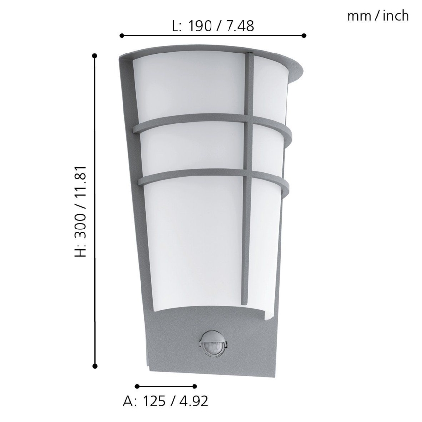 Eglo 96017 - Lampada da parete LED per esterni con sensore BREGANZO 1 2xLED/2,5W IP44