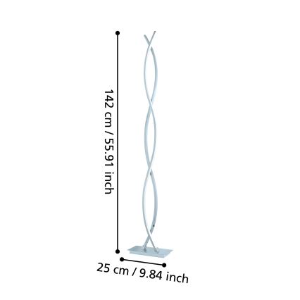 Eglo - Lampada da terra a LED 36 W, 230 V, cromo lucido
