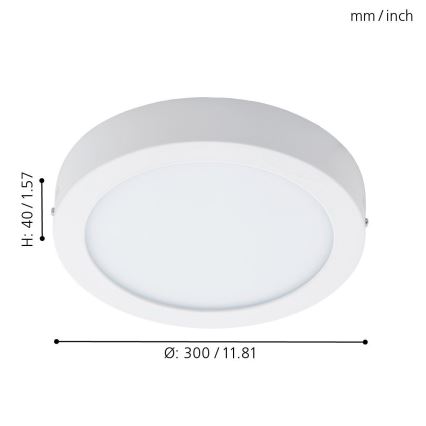 Eglo 96168 - Plafoniera LED FUEVA 1 LED/22W/230V