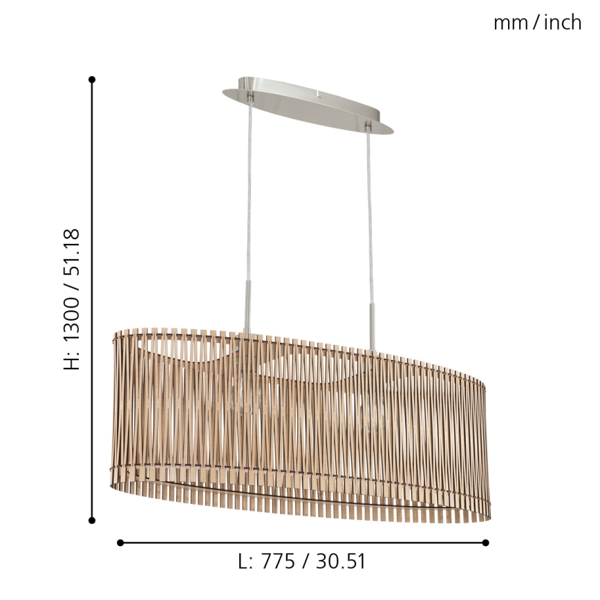 Eglo - Lampadario 2xE27/60W/230V