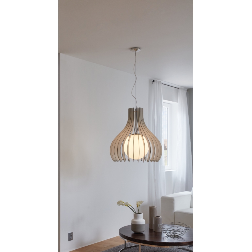 Eglo 96211 - Lampada a sospensione su cavo TINDORI 1xE27/60W/230V Ø 50 cm bianca