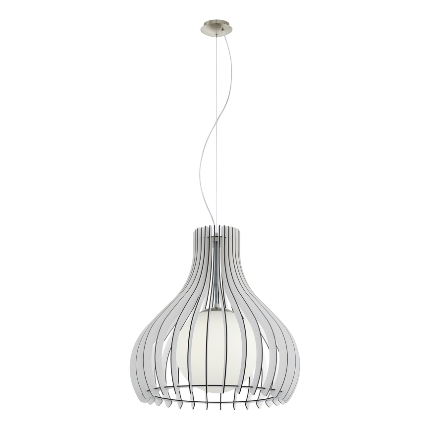 Eglo 96211 - Pendelleuchte TINDORI mit Kabelaufhängung 1xE27/60W/230V Ø 50 cm weiß