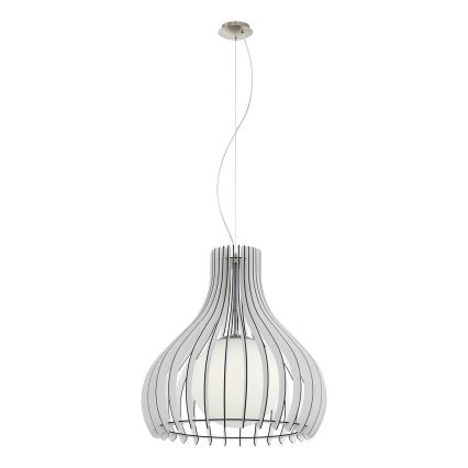 Eglo 96211 - Suspension sur câble TINDORI 1 x E27/60 W/230 V Ø 50 cm blanche