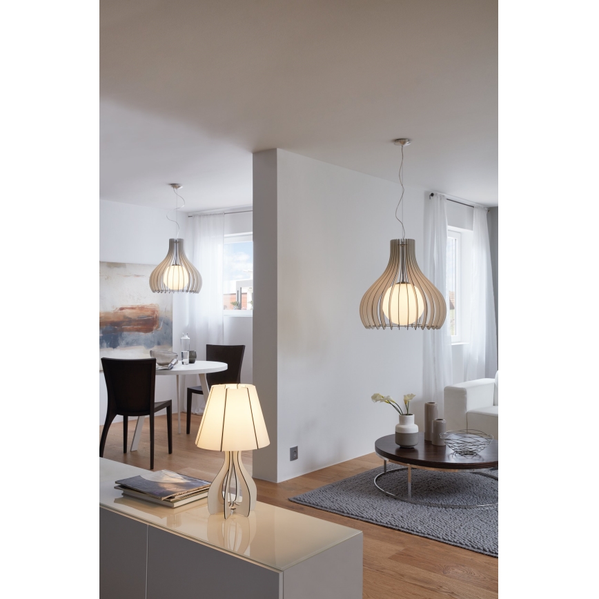 Eglo 96211 - Suspension sur câble TINDORI 1 x E27/60 W/230 V Ø 50 cm blanche
