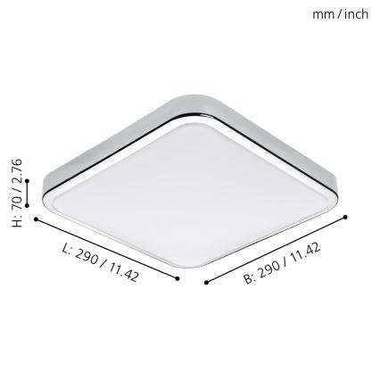 Eglo - LED-Deckenleuchte für das Badezimmer LED/16W/230V IP44