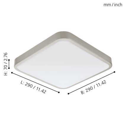 Eglo 96231 - Plafoniera da bagno a LED MANILVA LED/16W/230V IP44
