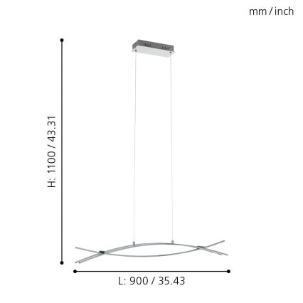 Eglo - Lampadario LED a sospensione con filo 3xLED/9W/230V
