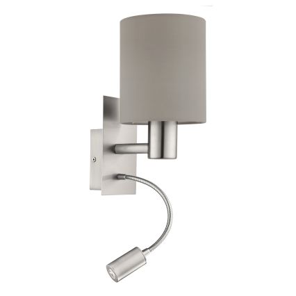 Eglo - Lampada LED flessibile 1xE27/40W+LED/3,8W taupe