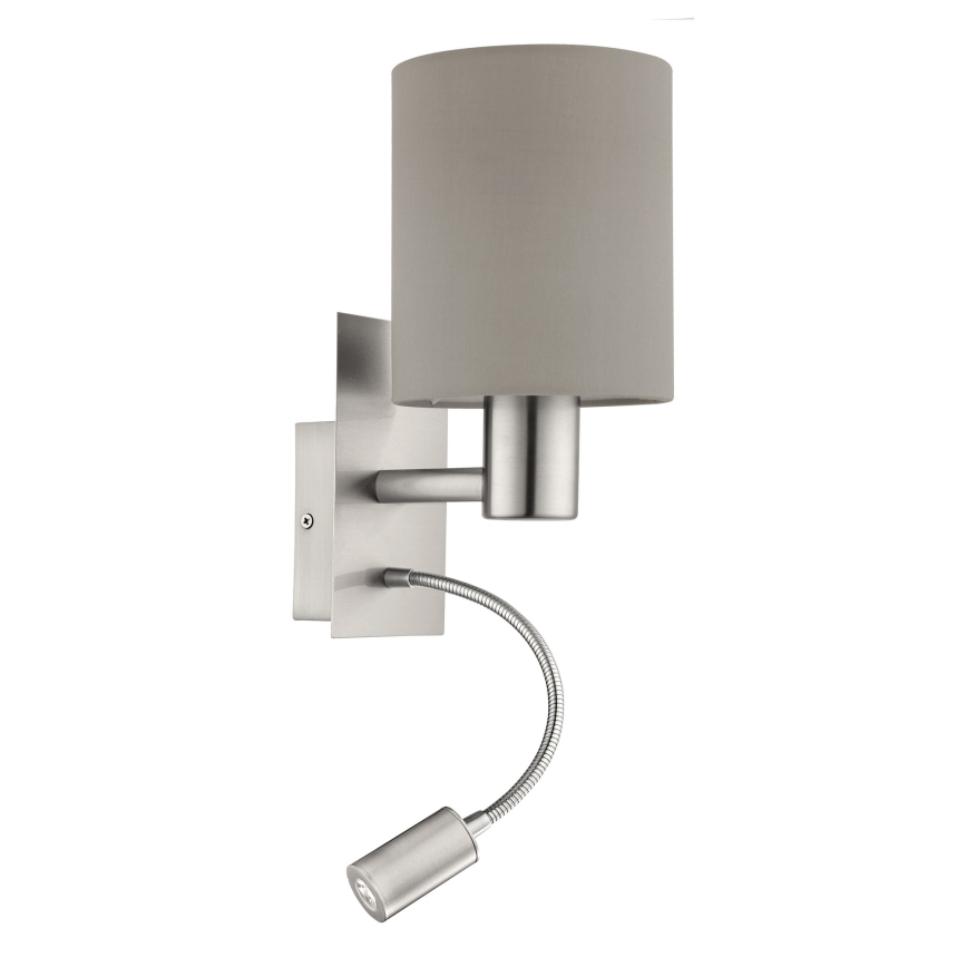 Eglo - Lampada LED flessibile 1xE27/40W+LED/3,8W taupe