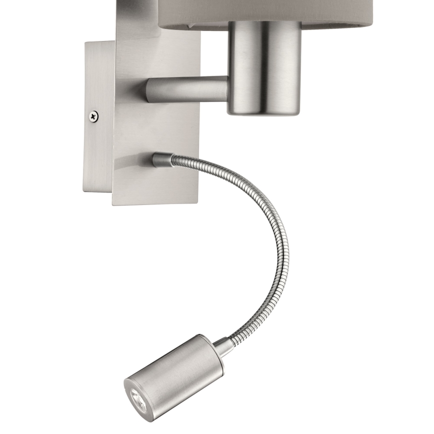 Eglo - Lampada LED flessibile 1xE27/40W+LED/3,8W taupe