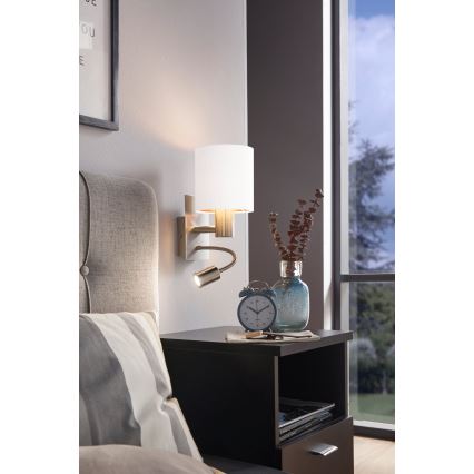 Eglo - Lampada LED flessibile 1xE27/40W/230V + LED/3,8W bianco
