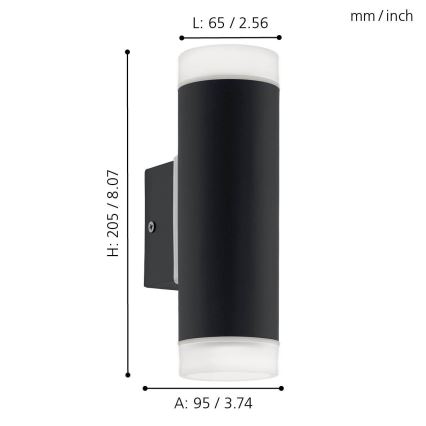 Eglo - Applique a LED da esterno 2xGU10/5W