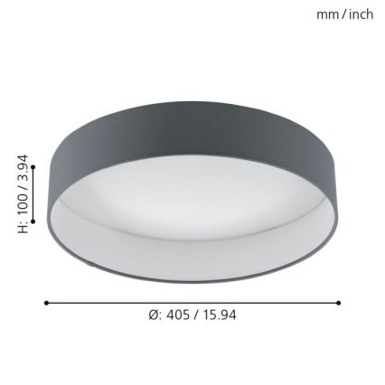Eglo - LED-dimmbare Deckenleuchte, 18 W, 230 V