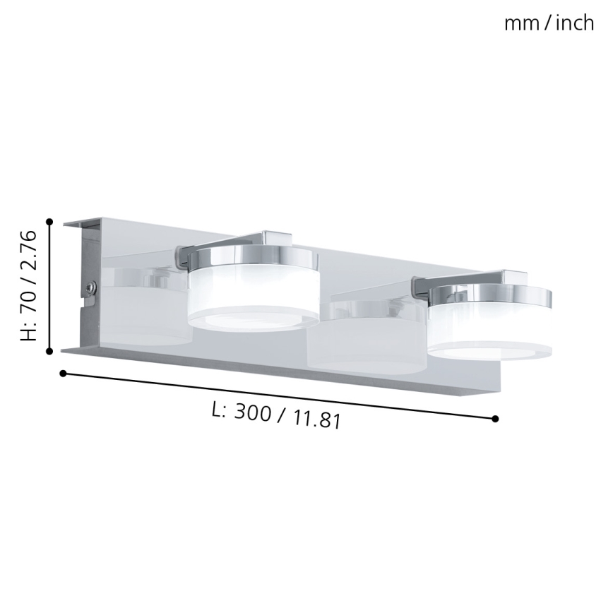 Eglo - à intensité variable applique murale salle de bain 2xLED/7,2W/ IP44